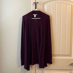 White House Black Market sweater cardigan in large plum